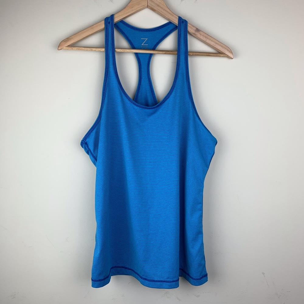 Z by Zella Women’s Blue Striped Racerback Top Sz M